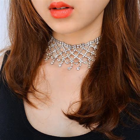 crystal choker necklaces|crystal choker necklace for women.